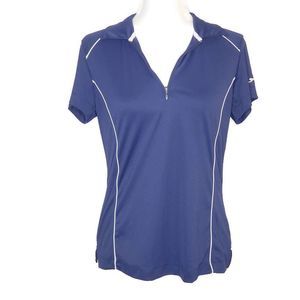 Slazenger Polo Golf Top Blue Medium White Accents